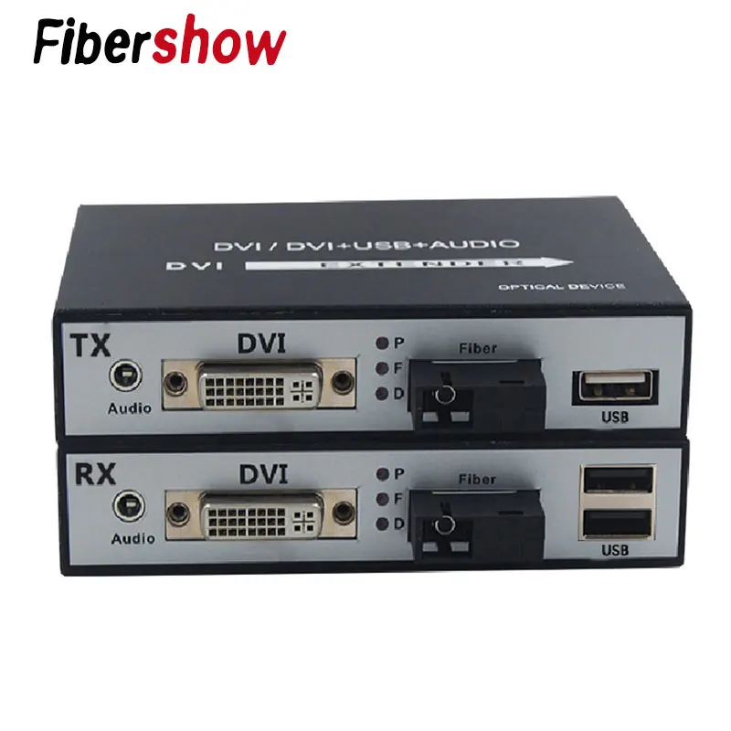 DVI Оптоволоконный конвертер 1080 P DVI волоконно-оптический видео удлинитель KVM(DVI+ USB) к волоконной мыши и клавиатуры сжатого