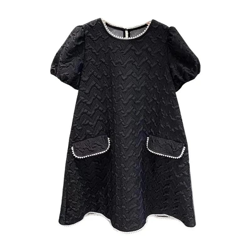 

Sister Fara Embroidered Flares Women's Dress 2021 Summer O-neck Puff Sleeve Loose Mini Ball Gown Dress Casual Women's Dresses