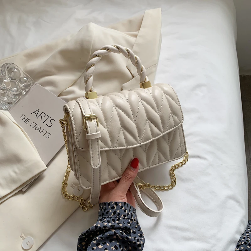 

Новинка 2021, женская сумка-мессенджер, складная маленькая квадратная сумка, модная маленькая сумка, летняя сумка на цепочке, Повседневная су...