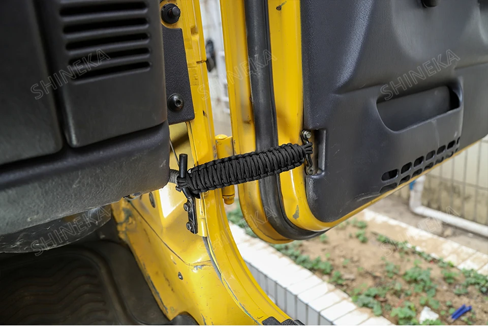 Натяжные ремни для Jeep Wrangler TJ 1997-2006 Передняя и задняя дверь Регулируемый ограничительный защитный ремень для Jeep Wrangler