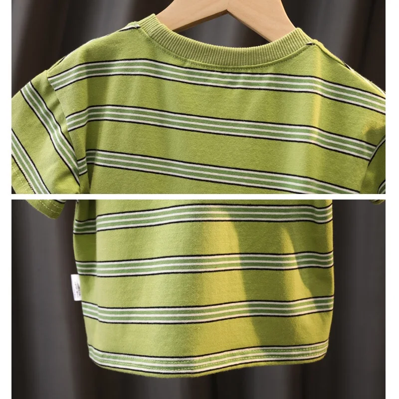 Striped Cotton Summer Clothing Sets for Newborn Baby Boy Infant Fashion Outerwear Clothes Suit T-shirt+Pant baby Cloth |