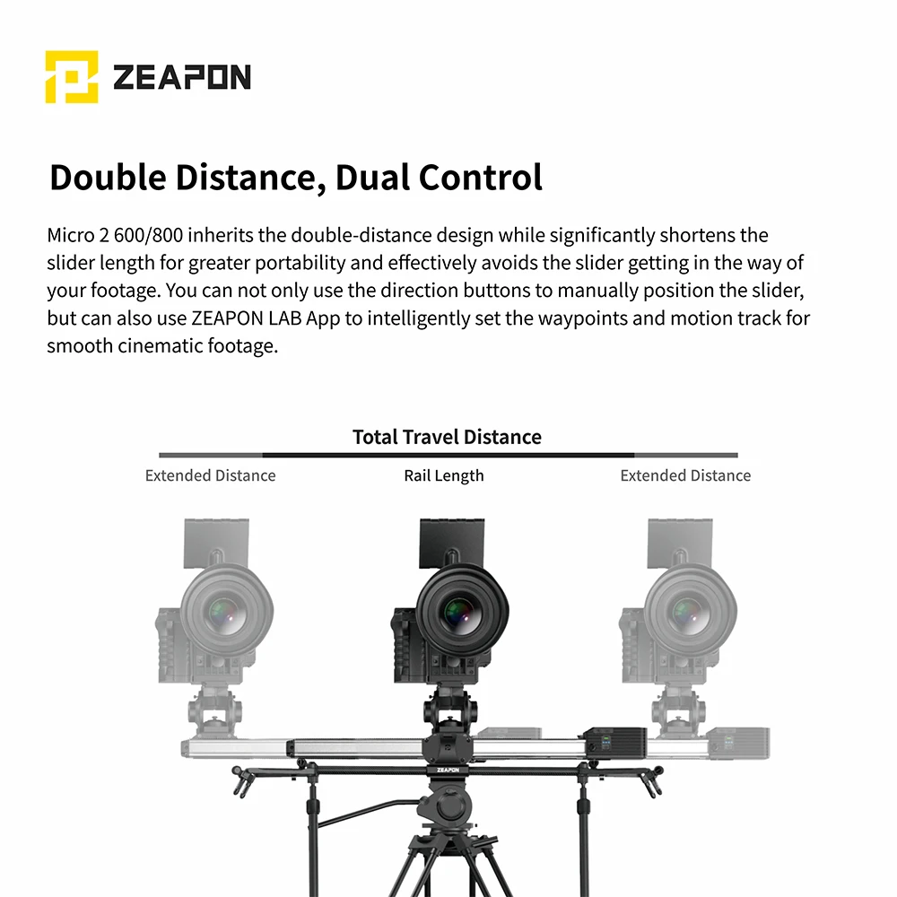 Слайдер Zeapon Micro 2 E600 E800 M600 M800 DSLR ультратихий моторизованный ползунок для камеры с