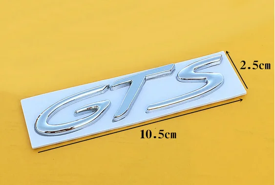 

3D Auto Metal GTS Shape Chrome Badge Emblem Motorbike Modified Car Assessoires Stickers and Decals