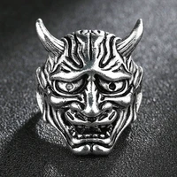vintage ancient monster rings for men women punk goth silver color exaggerated ring adjustable chic party gift jewelry