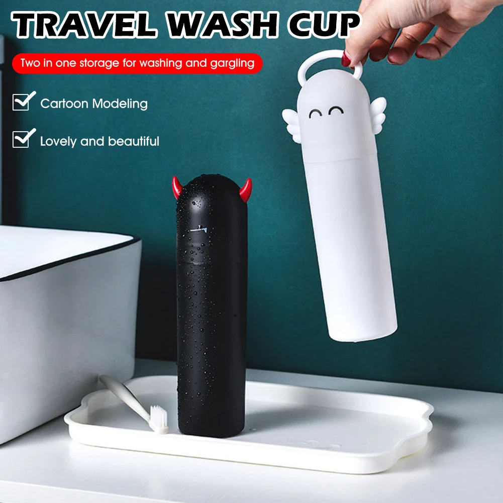 

Travel Toothbrush Case Portable Angel Toothbrush Toothpaste Container with Dustproof Lid for Business Trip Travel Fast Delivery