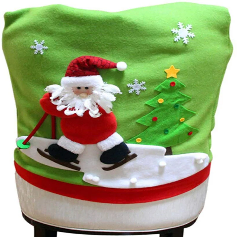 

Christmas Decoration Chair Covers Dining Seat Santa Claus Home Party Decor Table Hat Chair Back Covers For Home