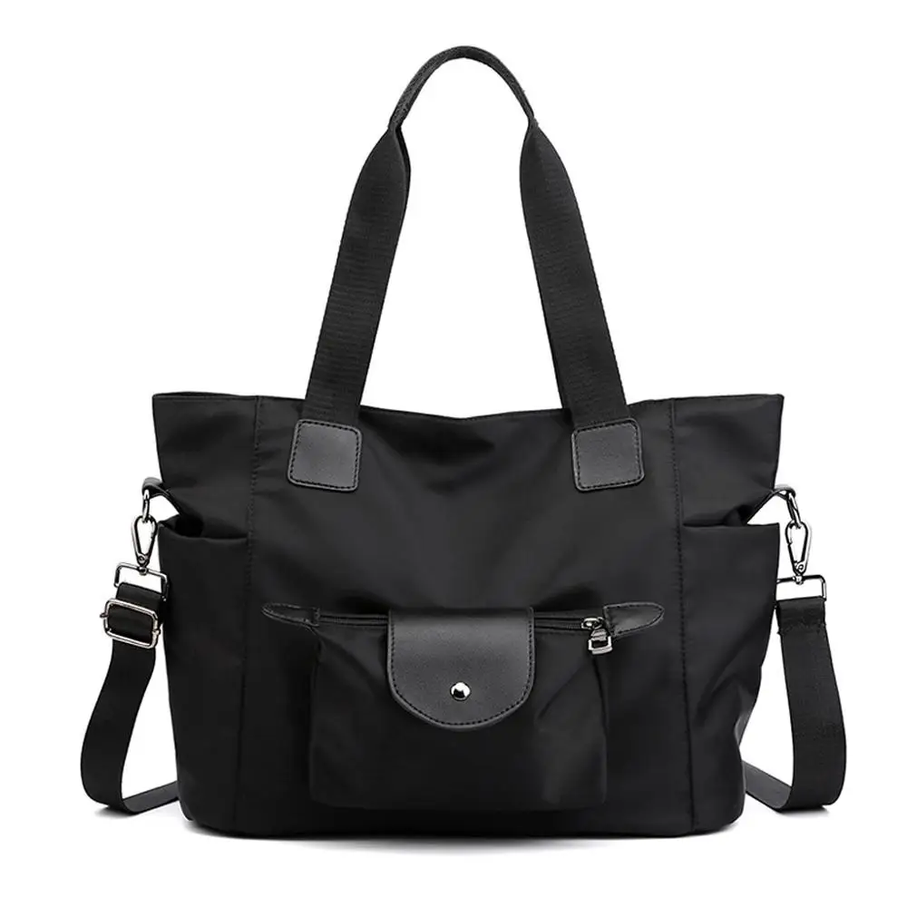 Модная женская однотонная нейлоновая сумка через плечо большие сумки