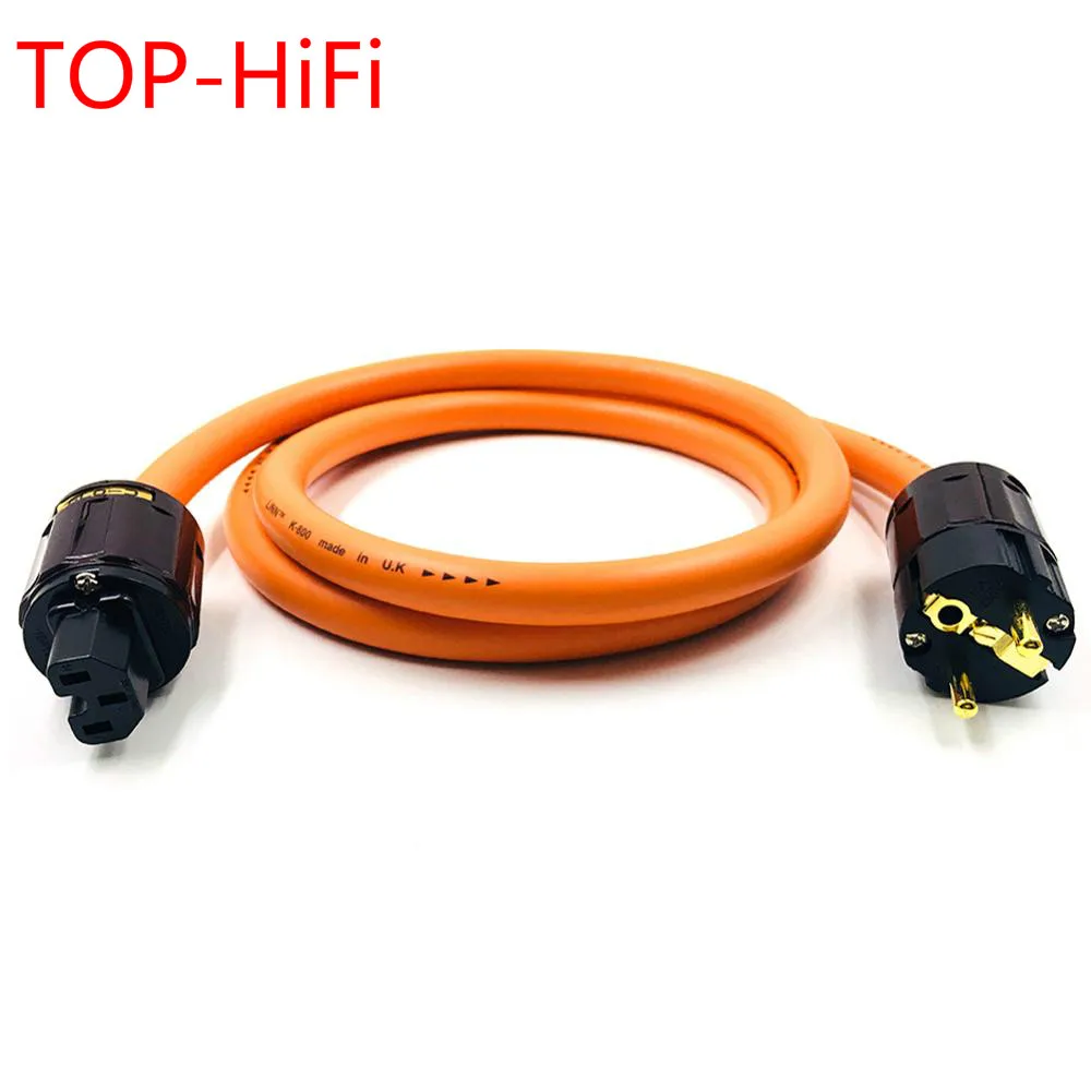 

TOP-HiFi Gold-plated Plug EU Schuko AC power Cable AC Power Cord Cable with LINN K800 5N OFC Pure Copper Cable