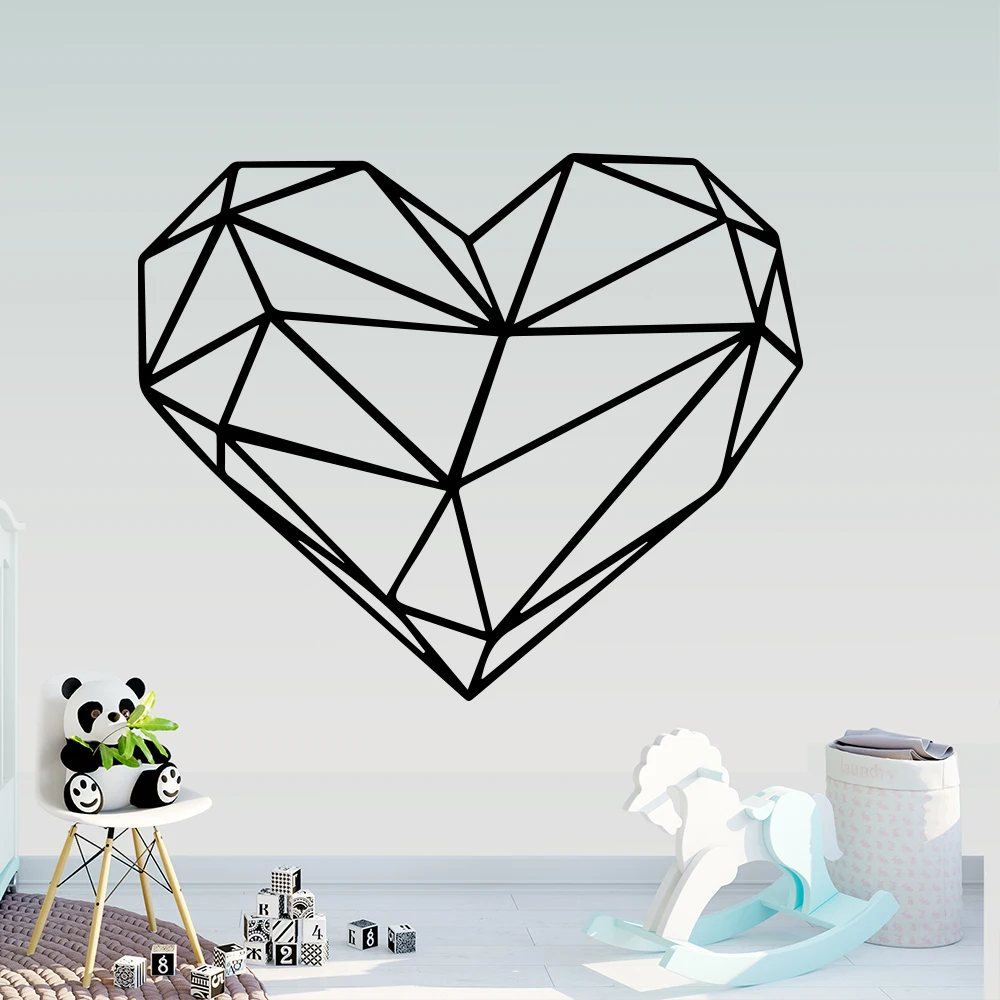 Скандинавский стиль геометрия стикер на стену в форме сердца для спальни декор