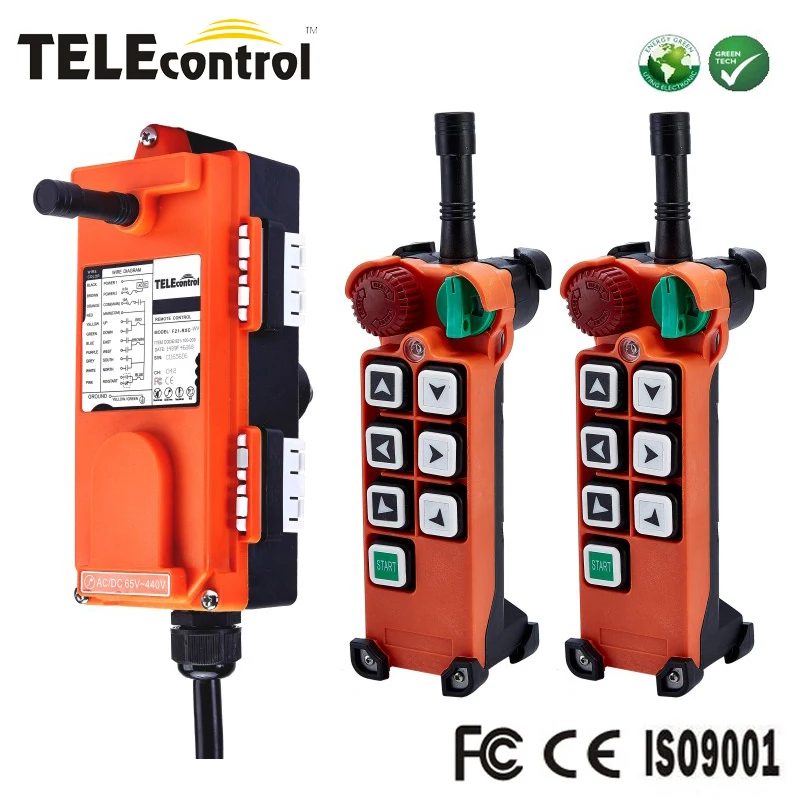 Telecontrol F21-E2  on/off magnetic switch 6 single step push buttons 2 transmitters multiple control hoist crane radio remote