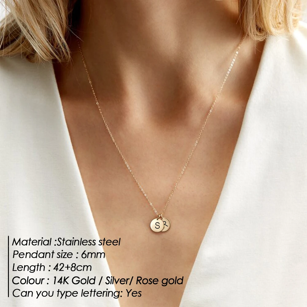 Ожерелье eManco из нержавеющей стали с подвеской колье 6 мм оригинальными буквами