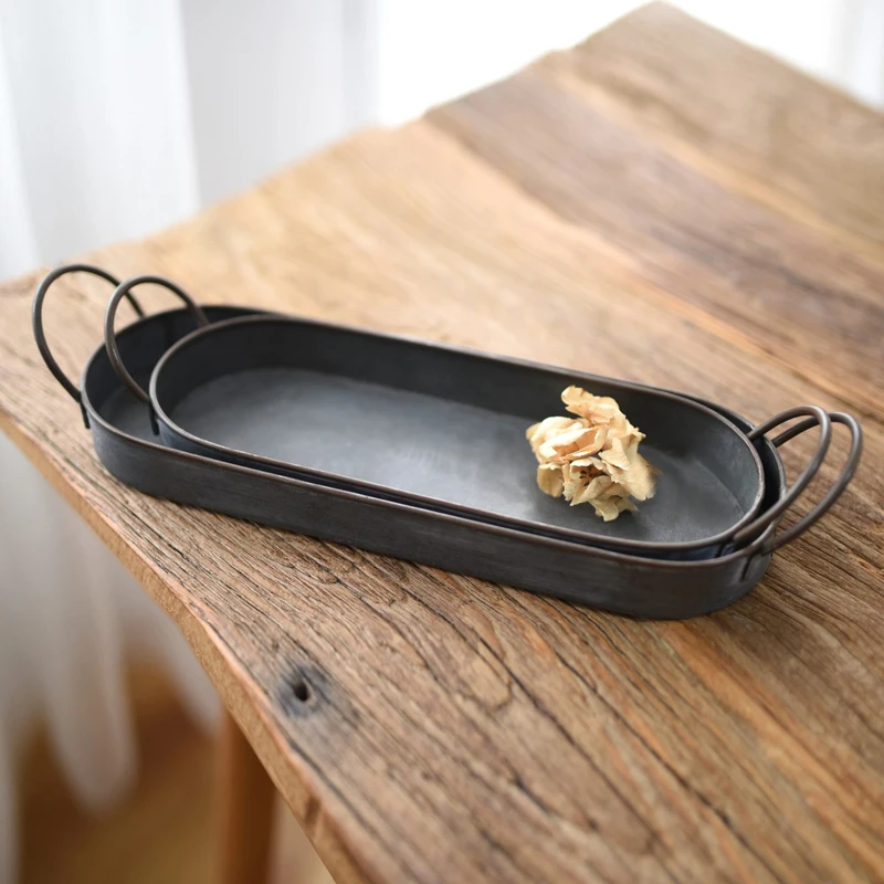 Тарелка для хлеба закусок декоративное хранилище металлический поднос в