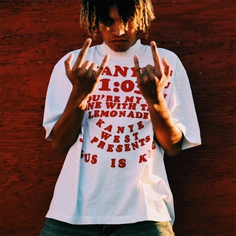 

Best Version Kanye West Jusus is King x CPFM Tees Men Women Oversized T Shirt Season 6 T-Shirt Men