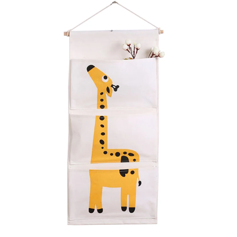 

Cute Cartoon Crocodile Hanging Organizer Home Decor Linen Cosmetic Sundries Hanging Storage 3 Pockets