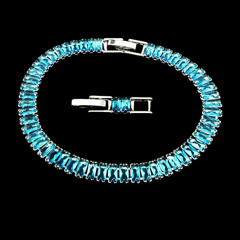 

Funmode Fashion Design Blue Cubic Zircon Bracelets ladies Women Bracelets Accessories Pulsera Wholesale FB139