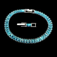 funmode fashion design blue cubic zircon bracelets ladies women bracelets accessories pulsera wholesale fb139