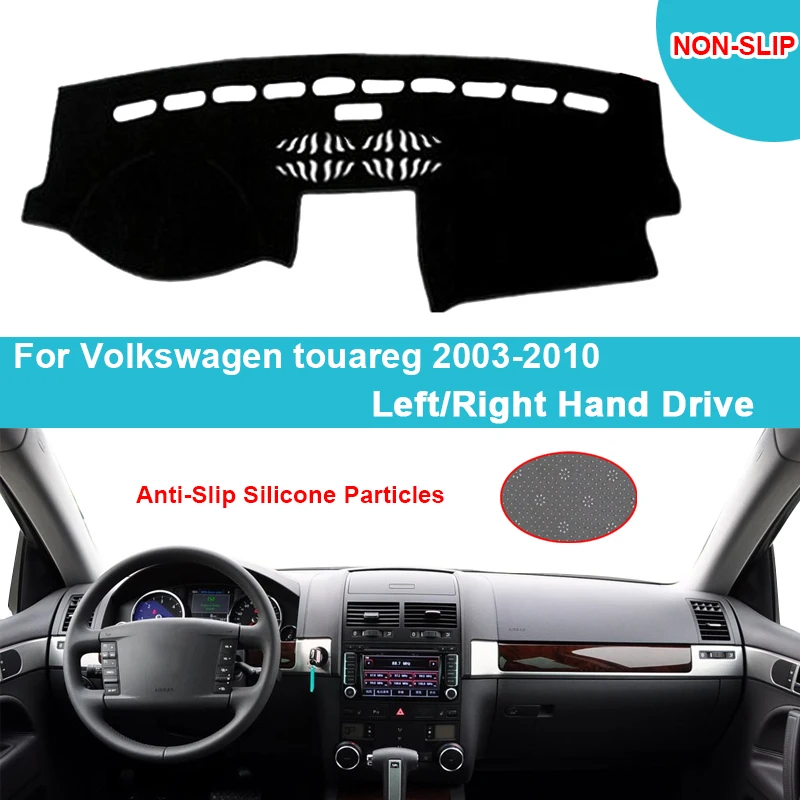 

Чехол для приборной панели автомобиля Volkswagen Touareg 2003-2010, фланелевый замшевый полиэстеровый коврик для приборной панели, ковер, аксессуары дл...