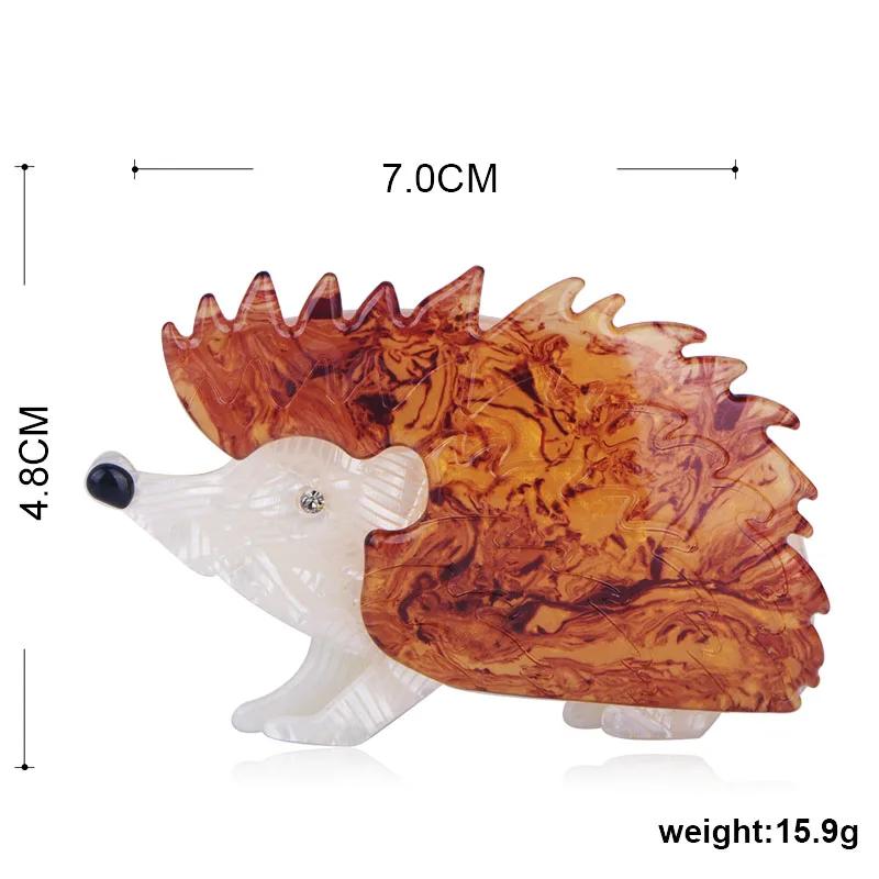 Брошь в форме Ежика коричневого цвета с текстурой животного | Украшения и
