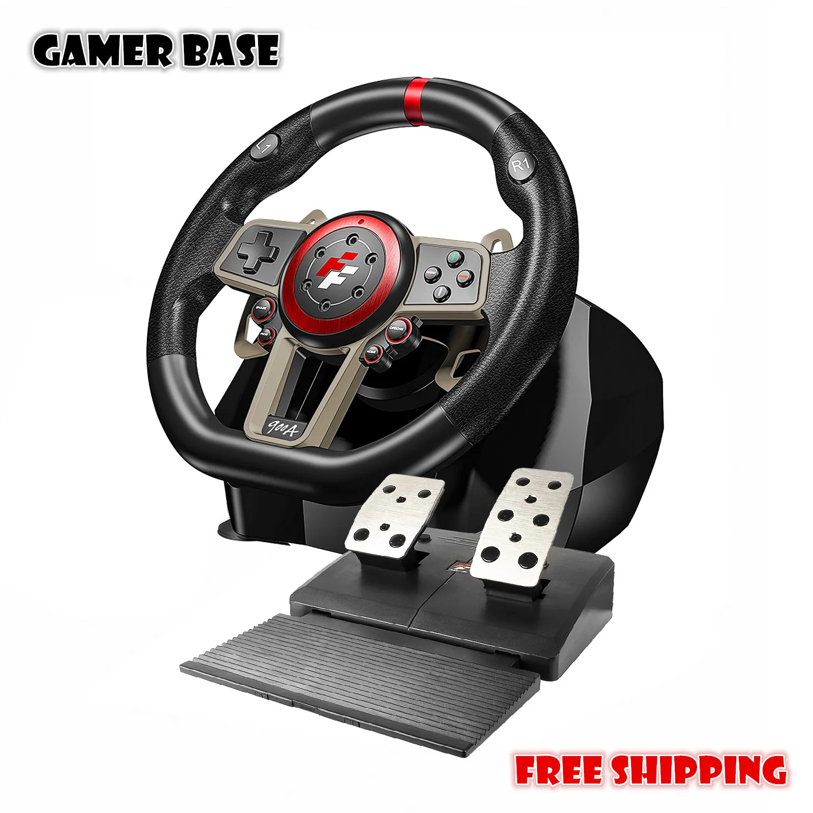 900° Gaming Steering Wheel Pedal Vibration Racing Steering Wheel Game Controller For Xbox One For PC For PS4 PS3 For N-Switch