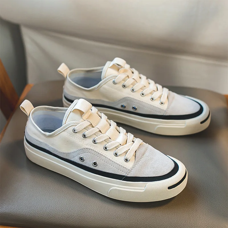 

Men's shoes, spring, new low-top, canvas shoes, breathable, all-match, casual sports, white board shoes