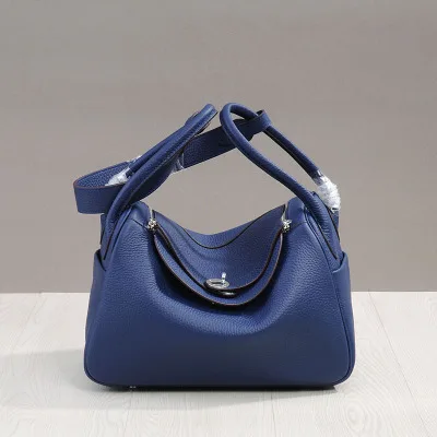 MZORANGE New classic genuine leather women handbags Fashion Lady shoulder bags nineteen color Casual Tote crossbody bag - Color: Royal blue