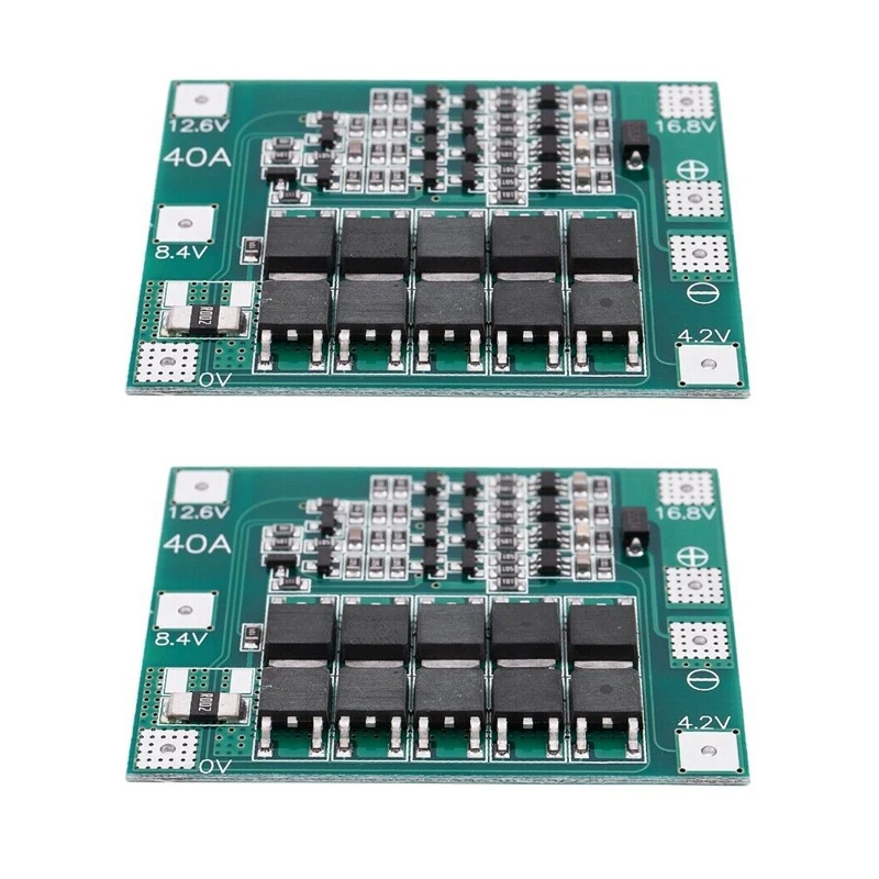 2 шт. 4S 16 8 в 18650 литиевая батарея зарядное устройство Защитная плата PCB BMS 40A