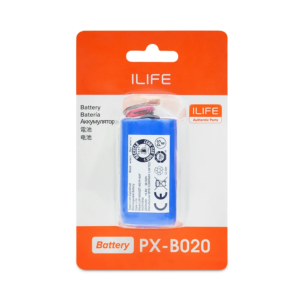 Литий-ионный аккумулятор ILIFE для A4s, A7, V7s Plus, V50Pro, V55 Pro, W400, A80 plus, A9/A9s,A80 Max, A80 Pro 2600mAh 14,8 V PX-B020