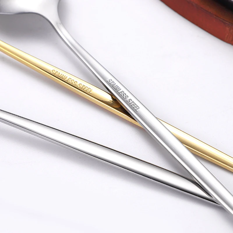 

4pcs/set Gold Silver 304 Tableware Stainless Steel Knife, Fork And Spoon Set Western Hotel Steak Knife And Fork Kitchen Gatgets