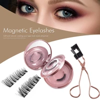 free shipping the new high quality professional eyes makeup magnetic eyelashe with 3 magnets reusable artificial eyelashes