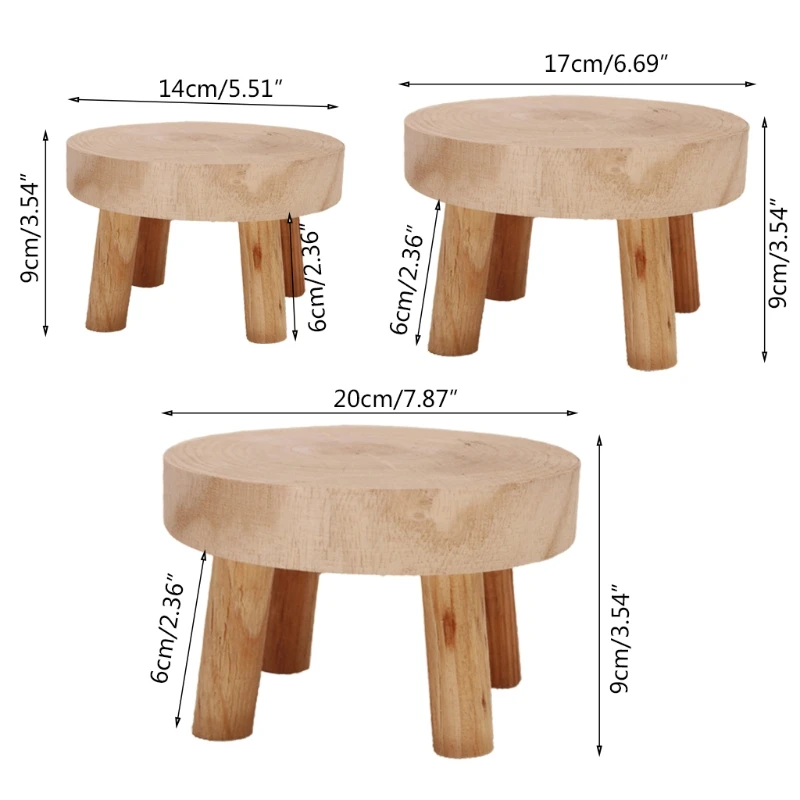 Solid Wood Round Bench Flower Pot Holder Plant and Succulent Base Display Stand Stool Home Garden Patio Decoration | Мебель