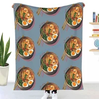 japanses ramen noodles bowl throw blanket winter flannel bedspreads bed sheets blankets on cars and sofas sofa covers