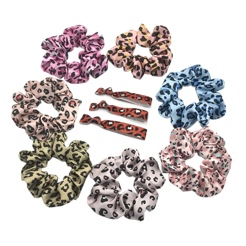 

Leopard Print Hair Scrunchies and Hair Tie Stretchy Girls Ponytail Holder Elastic Band Hair Accessories