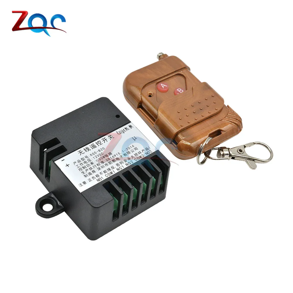 Wireless Remote Switch DC 12V 2 Channel Multi-Functional Relay 433Mhz Transmitter with Receiver for Electric Doors Cars Lights |
