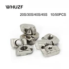 Т-образная гайка HW109, 102050 шт., 202030304040 м3, M4, M5, M6, с пазом