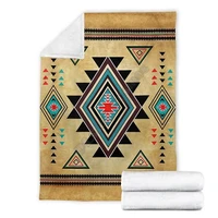 native style cozy premium fleece blanket 3d all over printed sherpa blanket on bed home textiles 03