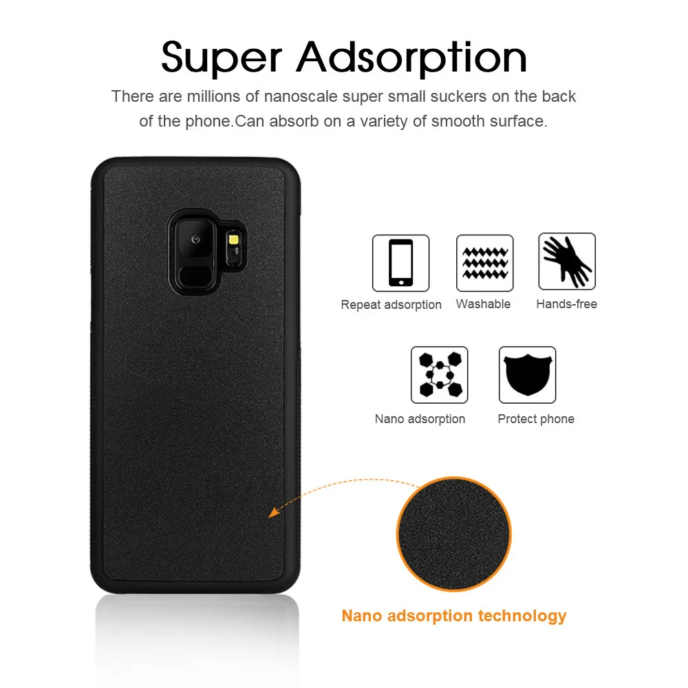 Антигравитационный АДСОРБИРОВАННЫЙ чехол с наноприсоской для Samsung S10 Plus S10e S9 S8