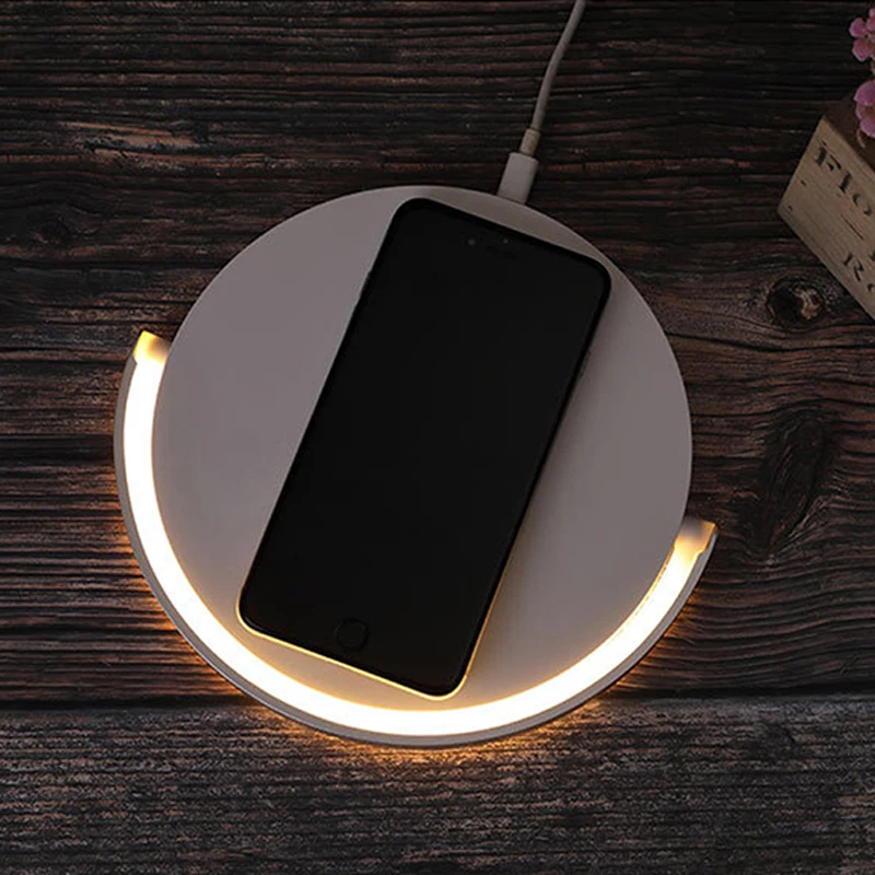 

For iPhone 8 8Plus X XS Max XR 11 12 Samsung Note7 8 S6 S7 new speed Qi wireless charger desk lamp charging night light