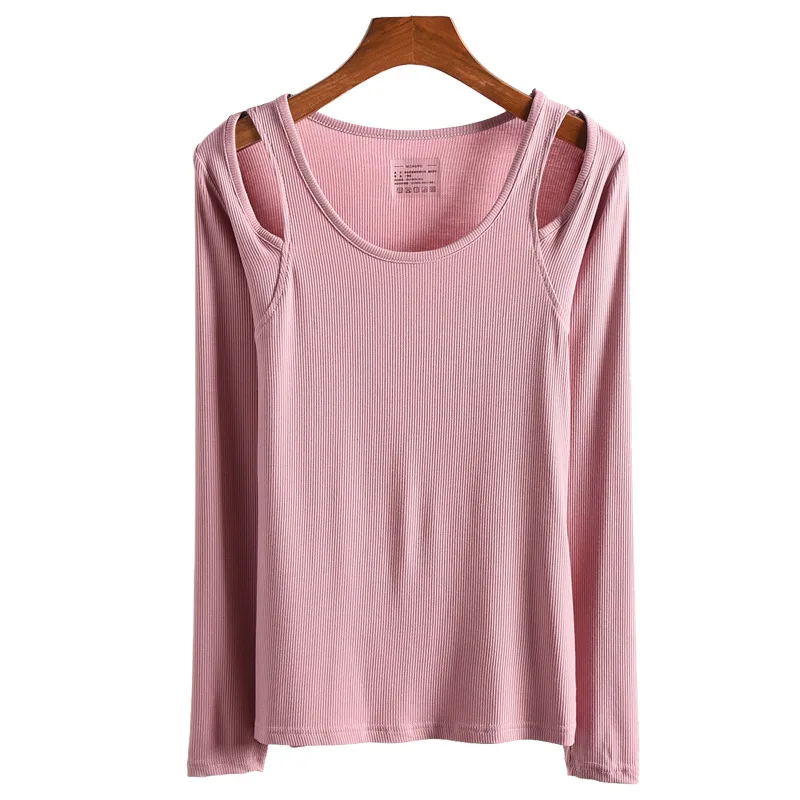 

2020 New Modal Bottoming Shirt Loose Long-Sleeved T-shirt Women's O-Neck Thin Tops