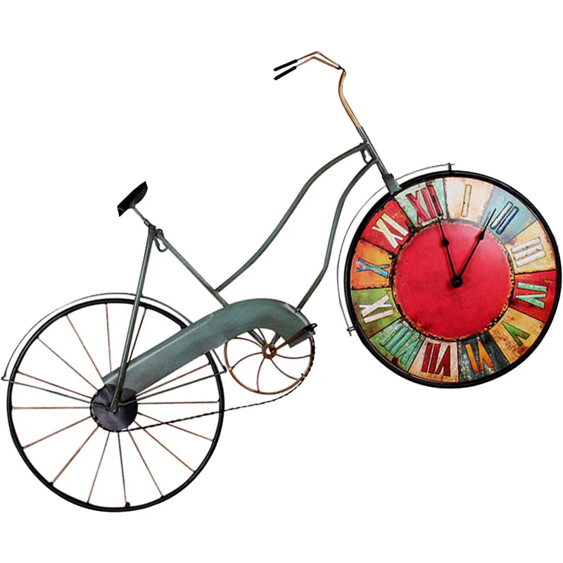 Металлические настенные часы в стиле ретро большие велосипедные домашний декор
