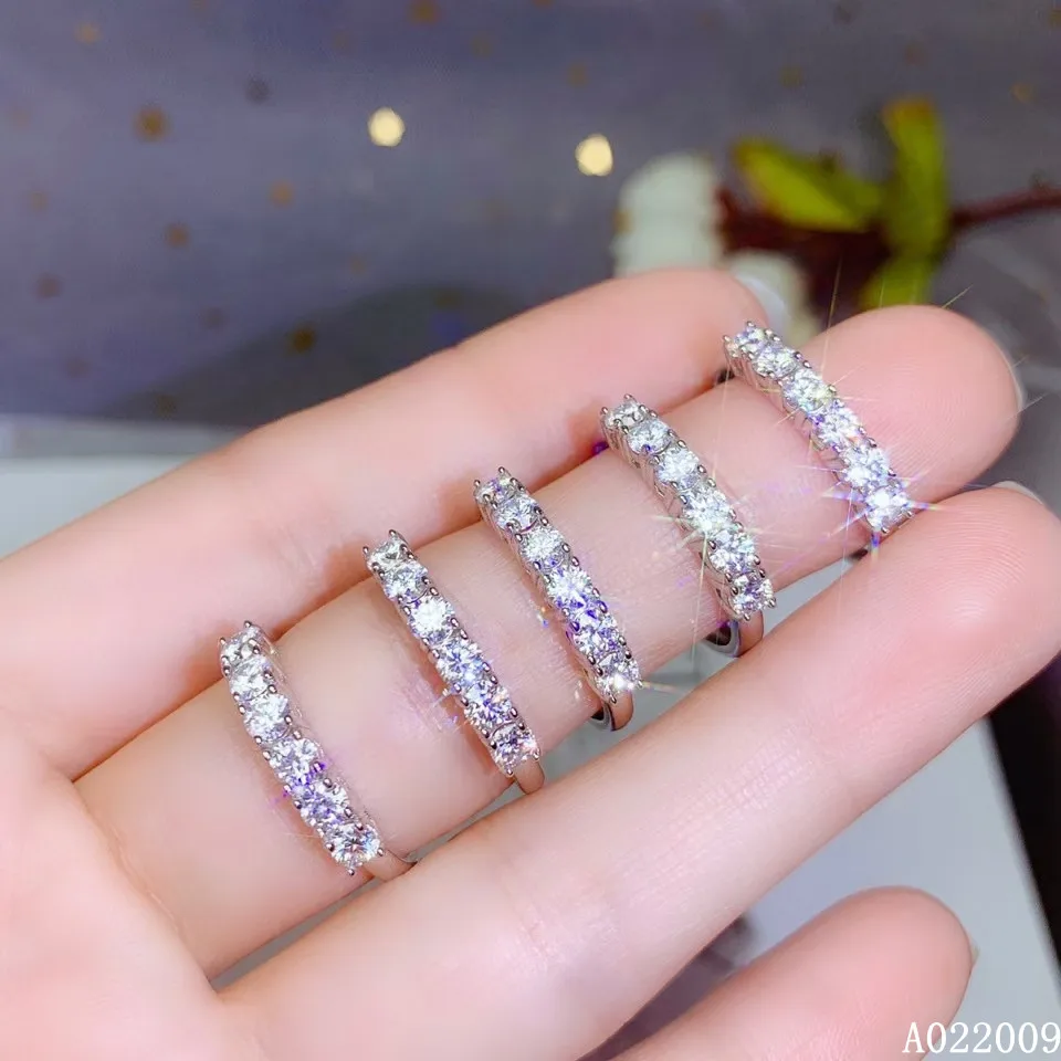 KJJEAXCMY Fine Jewelry Women's 925 Sterling Silver Inlaid 0.1 Carat Mosang Diamond Luxury Ring