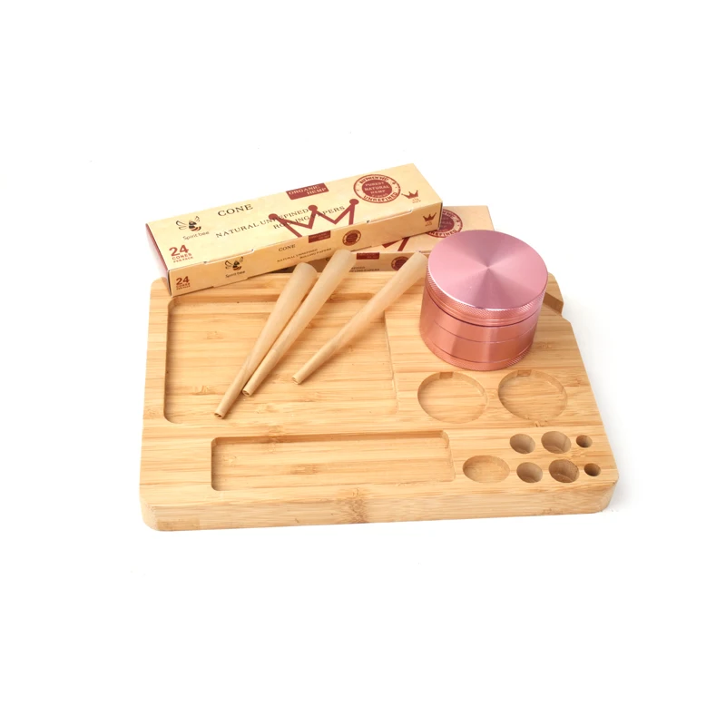 Dark Bamboo Back Flip Striped ​Wooden Rolling Tray Folding Magnetic Weed Trays Tobacco Herb Prerolled Cones Accessories | Дом и сад