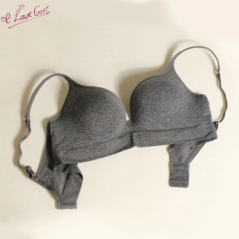 

Elovegirl Comfortable Japanese Letter Sports Vest Bra Without Traces Breathable Anti-Glare 3/4 Cup Underwear Female