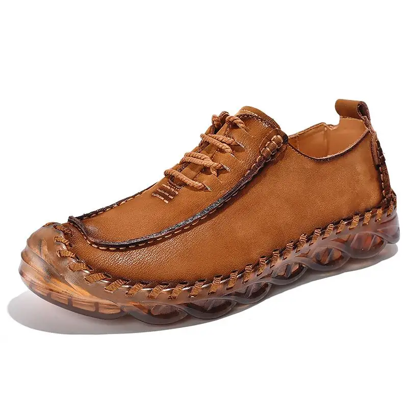 

New Large Size Men's Leather Casual Sports Shoes Men's Office Business Flat Loafers Men's Outdoor Shoes Jogging Size 38-46