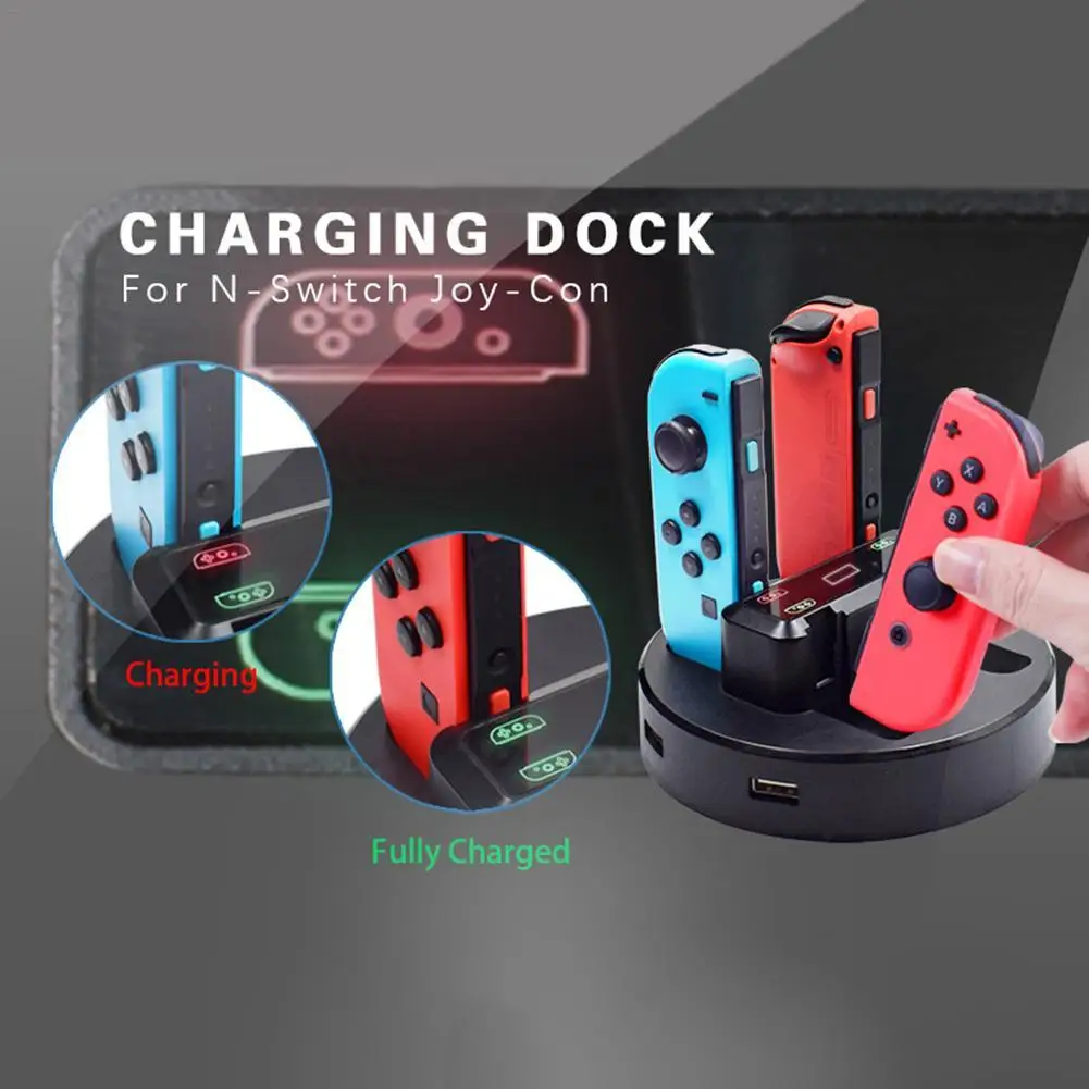 

For Joy-Con Charging Station Stand LED Charging Base 4 in 1 Charger Base USB Powered Charging Stand for NS Joy-Con Controller