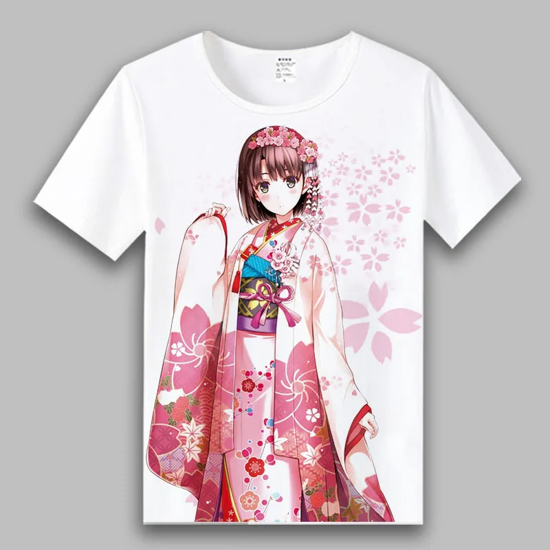 Футболка для косплея Saenai Heroine no Sodatekata летняя графическая футболка с круглым