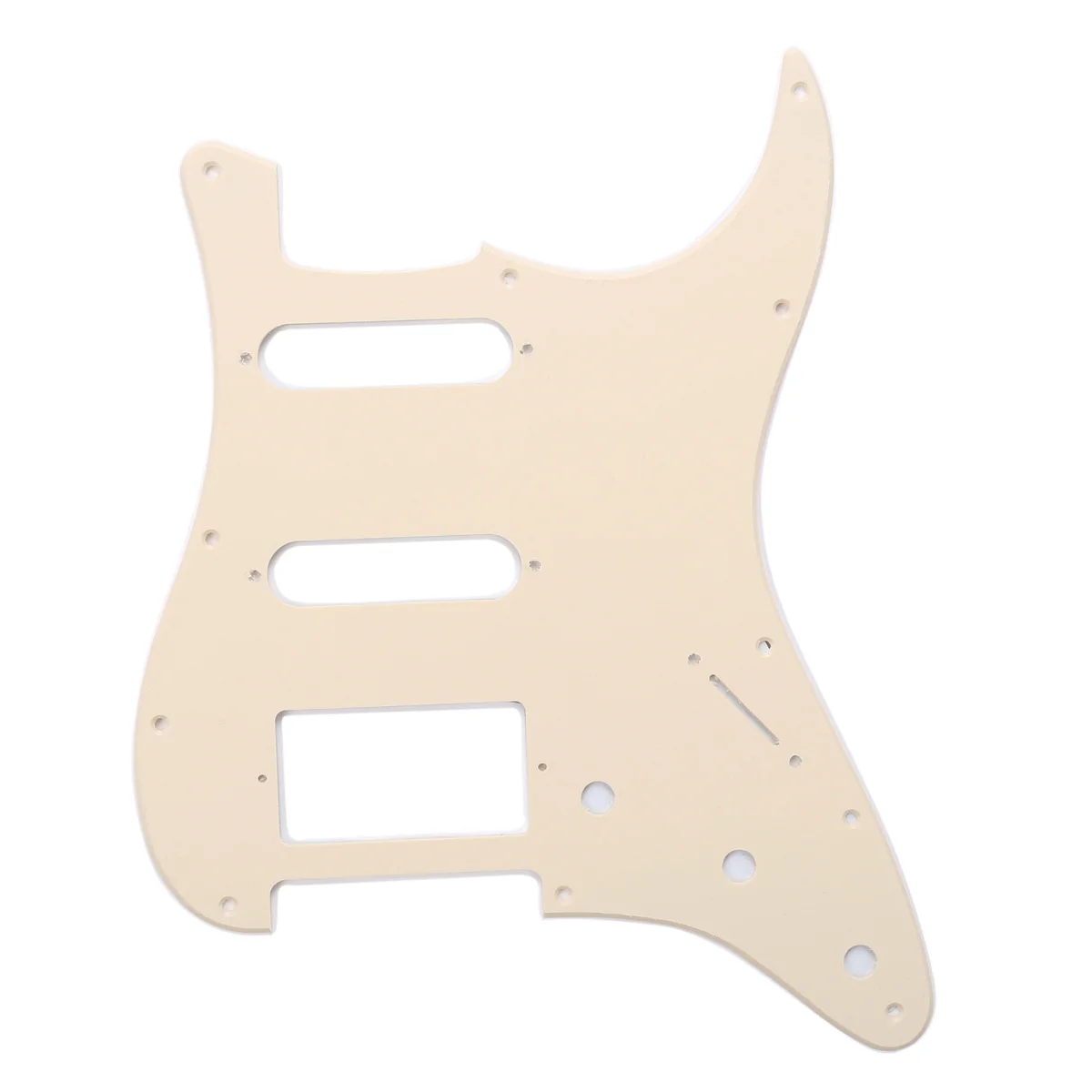 

Musiclily HSS 11 Hole Guitar Strat Pickguard for Fender USA/Mexican Made Standard Stratocaster Modern Style, 1Ply Cream