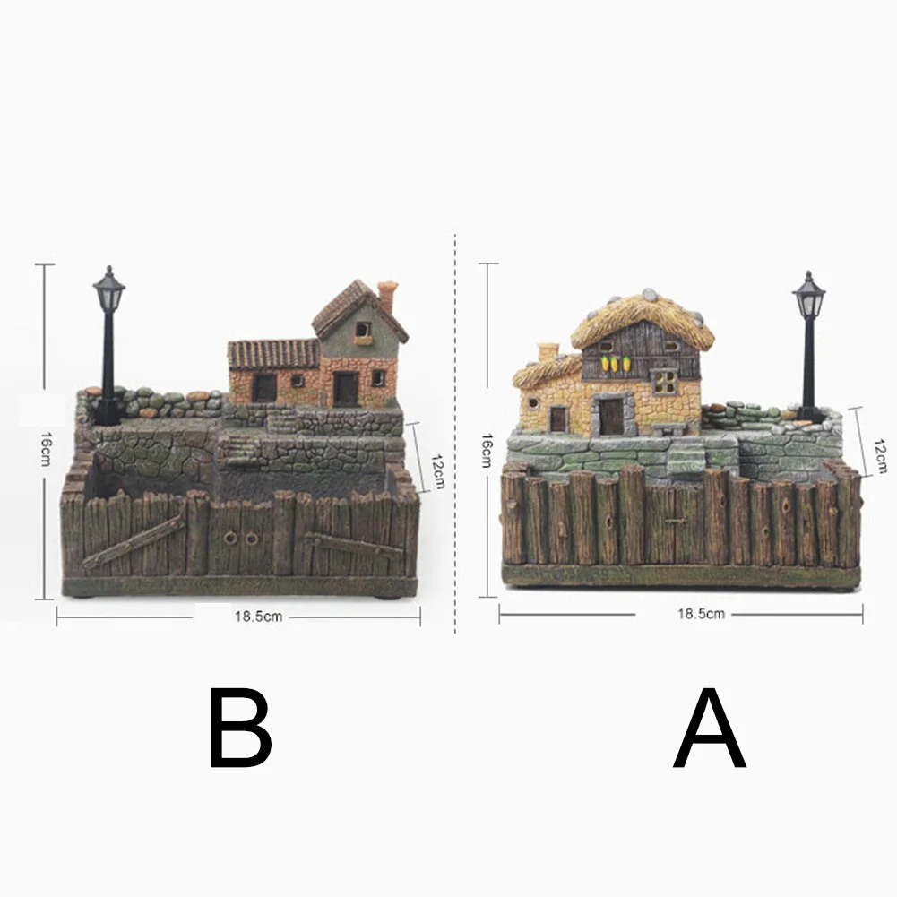 

Miniature Resin House Planter Pot Succulent Flower Pot Micro Landscape Decorations Crafts for Desktop Office E7