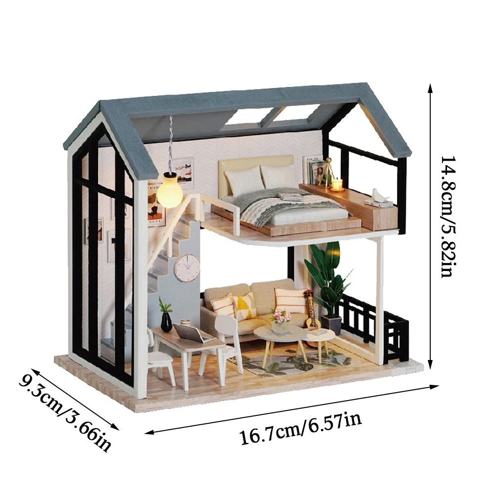 

DIY Wooden Miniature Dollhouse 1:24 Handmade Doll House Model Building Kits Toys For Children Adult Drop Shipping