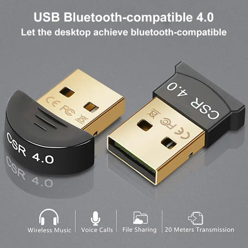 Беспроводной мини USB Bluetooth-совместимый CSR 4 0 адаптер двойного режима ключ для Windows