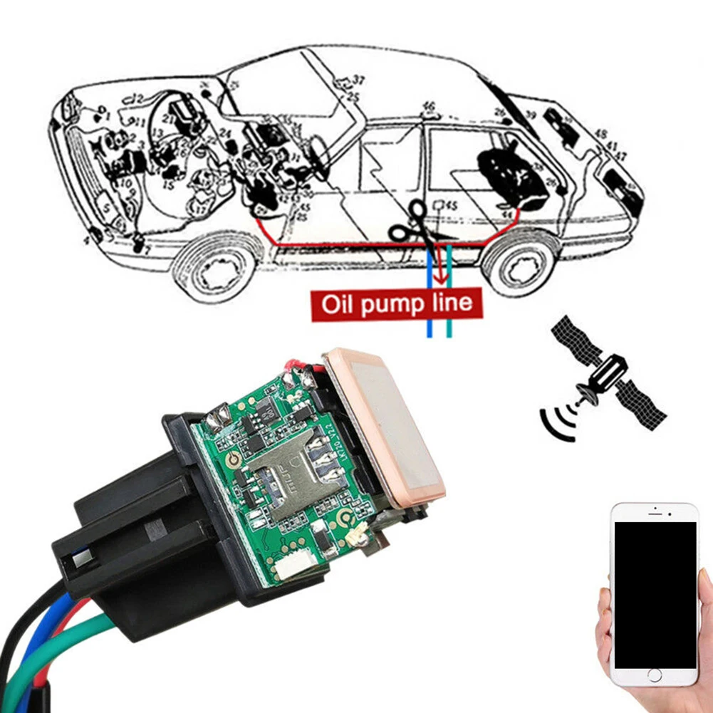 

Car GPS Tracker Mini GPS Tracking Relay Device GSM Locator Remote Control Anti-theft Monitoring Cut Off Oil Power System APP